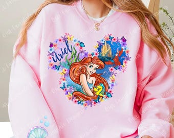 Camiseta unisex con cabeza de Mickey y Ariel