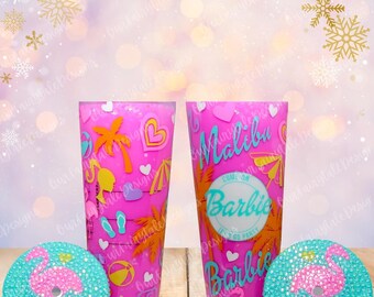 ビーチベイブ 24オンス アクリル スノーグローブ タンブラー