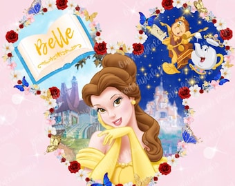 Belle Mickey Head Digital Download