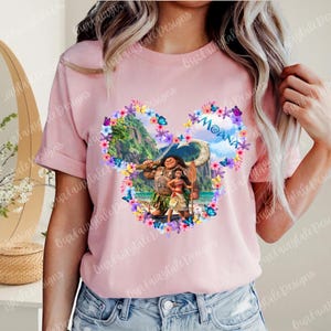 Moana and Maui Mickey Head Unisex T-Shirt / Pullover Sweatshirt / Pullover Hoodie Crewneck T-Shirt