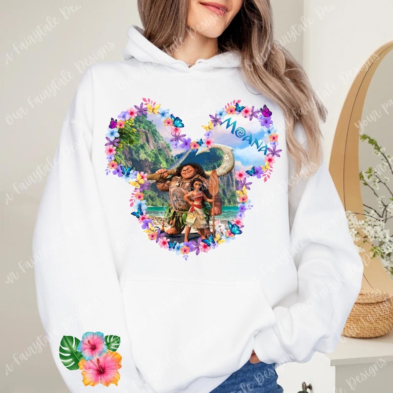 Moana and Maui Mickey Head Unisex T-Shirt / Pullover Sweatshirt / Pullover Hoodie Pullover Hoodie