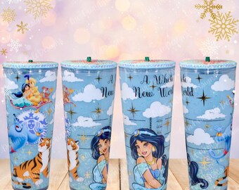 Copo de acrílico Shimmering Night 24oz com globo de neve