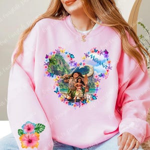 Moana and Maui Mickey Head Unisex T-Shirt / Pullover Sweatshirt / Pullover Hoodie Pullover Sweatshirt