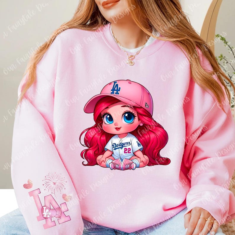 Ariel Love For Baseball (Pink) Unisex T-Shirt / Pullover Sweatshirt / Pullover Hoodie Pullover Sweatshirt
