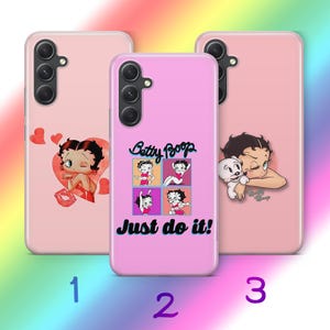 Custodia per telefono Betty Boop A5 per Samsung A13 A14 A15 A16 A25 A26 A33 A34 A35 A36 A53 A54 A55 A56 A72 A73 + altri modelli di cartoni animati americani