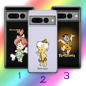 Custodia per telefono Flintstones A7 per Google Pixel 6 6A 7 7A 8 8A 9 9A Pro XL Modelli Cartone animato americano Sitcom animata Dinosauri Dino