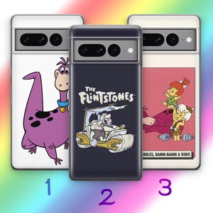 Custodia per telefono Flintstones A1 per Google Pixel 6 6A 7 7A 8 8A 9 9A Pro XL Modelli Cartone animato americano Sitcom animata Dinosauri Dino