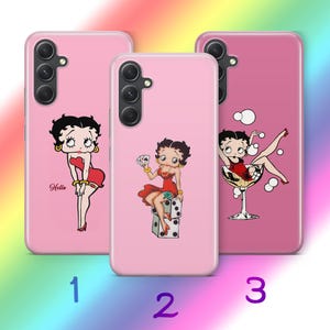 Custodia per telefono Betty Boop A7 per Samsung A13 A14 A15 A16 A25 A26 A33 A34 A35 A36 A53 A54 A55 A56 A72 A73 + altri modelli di cartoni animati americani