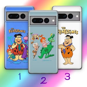 Custodia per telefono Flintstones A4 per Google Pixel 6 6A 7 7A 8 8A 9 9A Pro XL Modelli Cartone animato americano Sitcom animata Dinosauri Dino