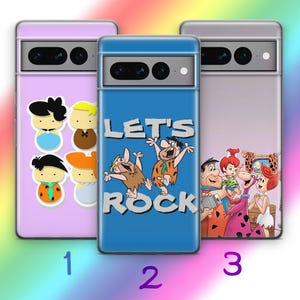 Custodia per telefono Flintstones A9 per Google Pixel 6 6A 7 7A 8 8A 9 9A Pro XL Modelli Cartone animato americano Sitcom animata Dinosauri Dino