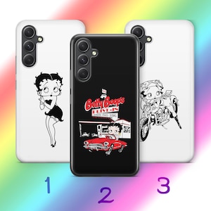 Custodia per telefono Betty Boop A4 per Samsung A13 A14 A15 A16 A25 A26 A33 A34 A35 A36 A53 A54 A55 A56 A72 A73 + altri modelli di cartoni animati americani