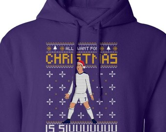 Christmas Gift All I Want for Christmas is SIUU - Madrid Fans Edition Ronaldo Inspired Unisex T-Shirt, Long Sleeve and Sweatshirts