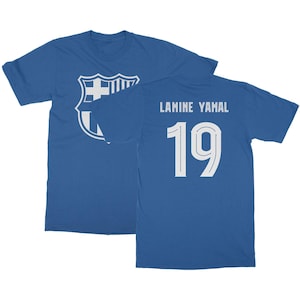 Barcelona Star Player - Yamal #19 Soccer Football Jersey Style Inspired Unisex T-Shirt, Long Sleeve and Sweatshirt Jerseys Collection