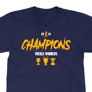 Madrid Champions of Spain Treble - Soccer Fans Tribute Unisex T-Shirt, Long Sleeve and Sweatshirt Apparel Collection
