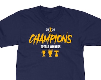 Madrid Champions of Spain Treble - Soccer Fans Tribute Unisex T-Shirt, Long Sleeve and Sweatshirt Apparel Collection