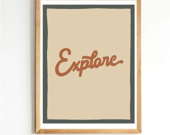 Travel Wall Art - Adventure Wall Decor Print - Explore Wall Art - Travel Themed Nursery - Adventure Nursery - Kids Outdoor Room - Wild One