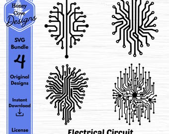 Elektrische Platinen Matrix SVG, digitale Tech Clipart, Platinen Vektor Download, Cricut, Cyberpunk Design, Elektronik Kunst, DIY Tech Grafik