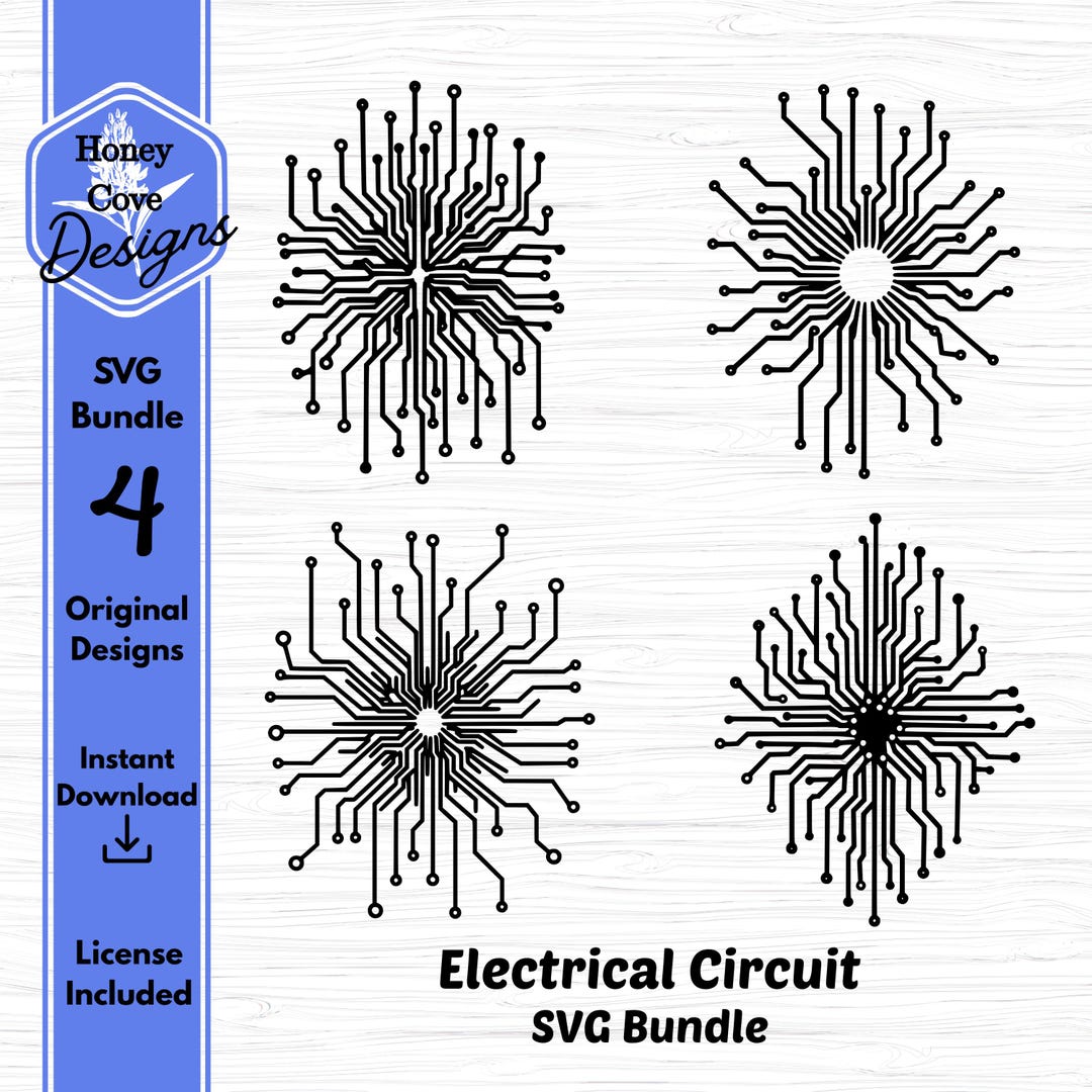 Electrical Circuit SVG Bundle, Tech SVG Digital Designs, Electronic ...