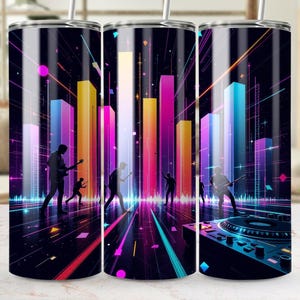 Music Band Tumbler Wrap Digital Download for 20oz, Vibrant Straight and Tapered Tumbler Design, Perfect for Music Lovers Gifts