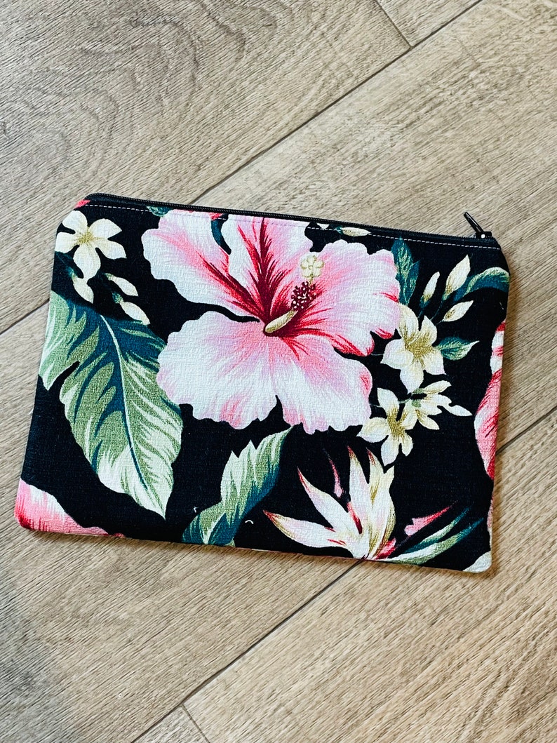 Hawaiian Barkcloth / Zipper Pouches / Hibiscus Hibiscus