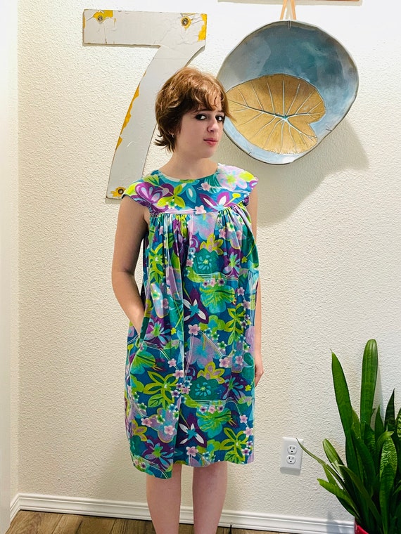 89/90s Palaka Karyl Kaye パラカ ムームー 2XL Palaka Vintage Muumuu 89/90s Palaka Karyl Kaye パラカ ムームー 2XL