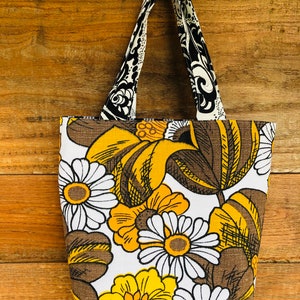 Vintage Scandinavian Tote / Mini Bag / Palaka / Purse/ Handbag/ Reversible Bag