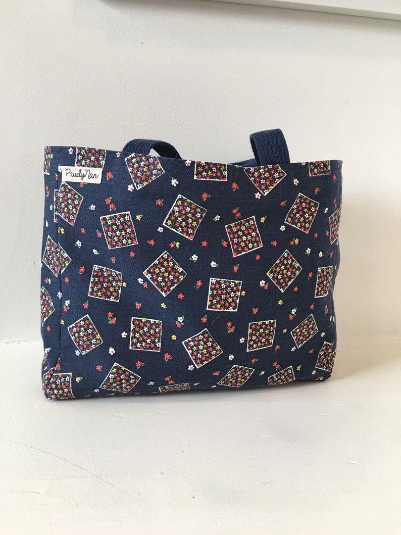 Girls Tote Ruffle Pocket Vintage Fabric Purse Girls Bag