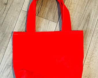 Vintage Red Corduroy Tote / Handbag / Purse