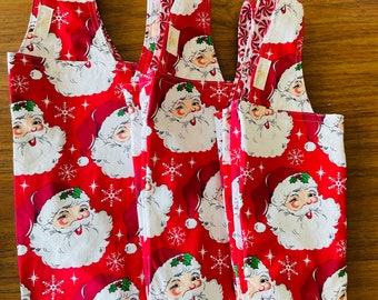 Santa Grocery Bag / Market Bag / Reusable Bags / Eco Friendly / Christmas