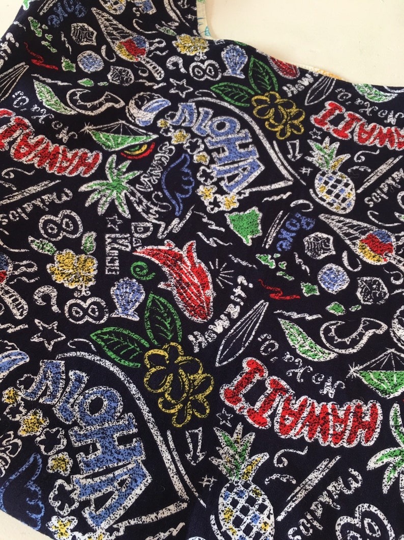 Grocery Bag Market Bag Reversible Washable Aloha Pineapples