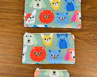 Dogs / Dog Mom / Zipper Pouches / Makeup Bags / Purse Pouch