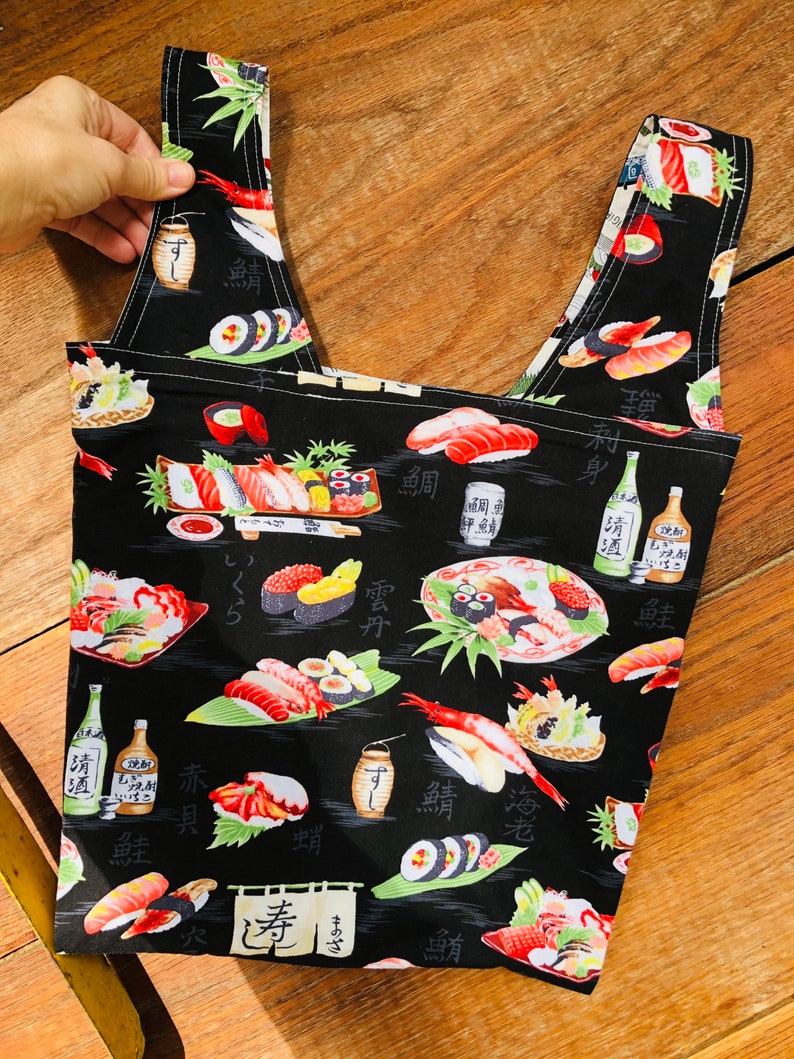 Sushi Grocery Bag / Market Bag / Reusable Bags / Eco Friendly image 4