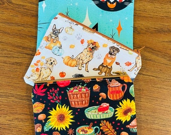 Mini Pouches / Purse Pouch / Coin Purse/ Dogs / Cats / Fall Flavors