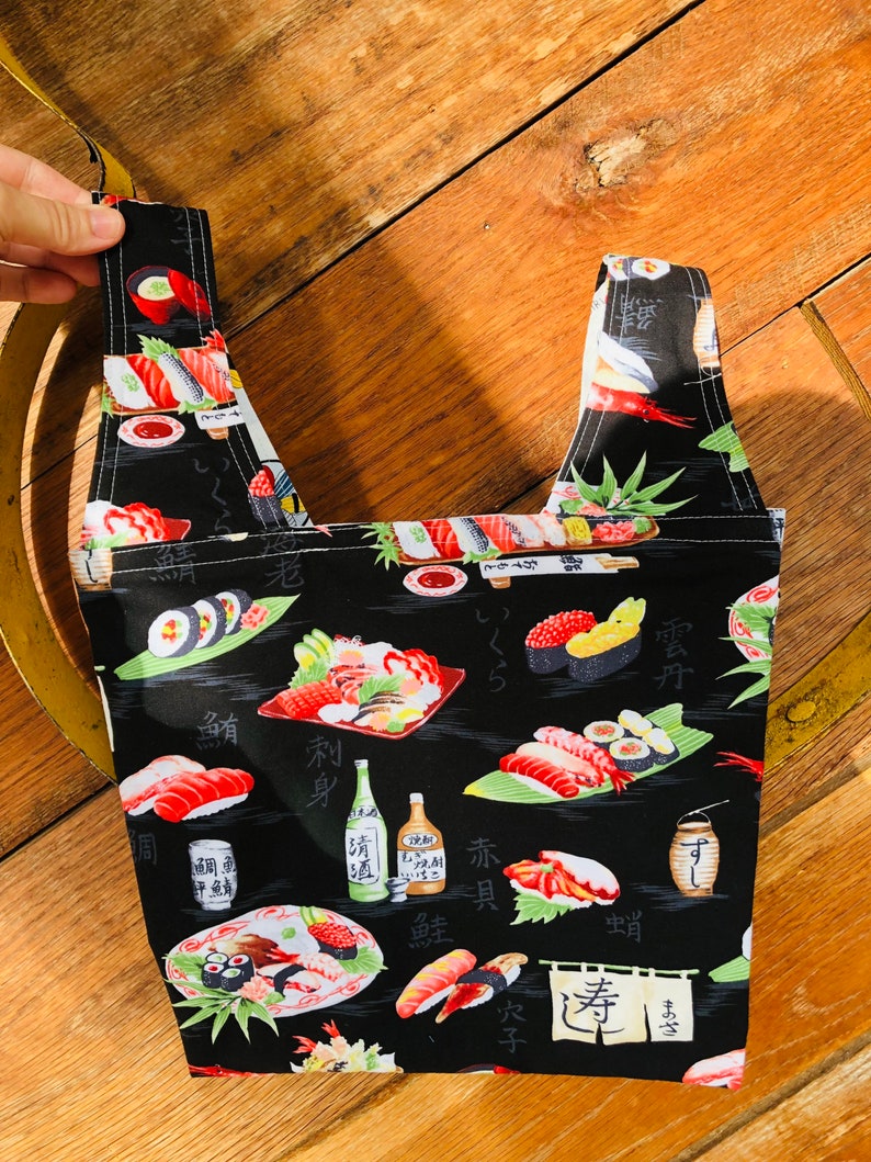 Sushi Grocery Bag / Market Bag / Reusable Bags / Eco Friendly image 3