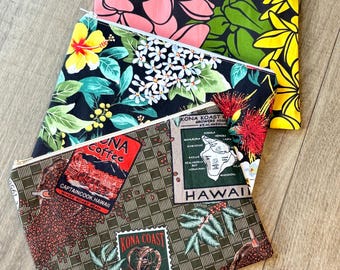 Hawaiianska dragkedjepåsar / Kona-kaffe / Hawaiianska lei / Plånboksfodral / Necessärer