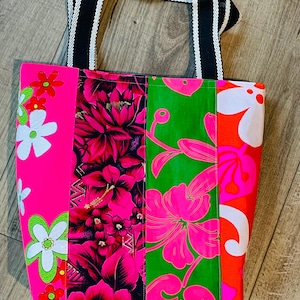Vintage Hawaiian Fabric Tote / Handbag / Purse