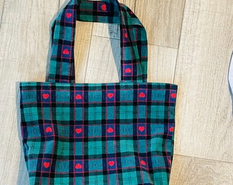 Vintage Plaid Corduroy/ Tote / Purse