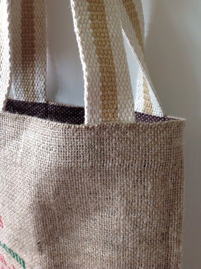 Girls Burlap Market Tote Purse Kona Coffee Burlap Tote