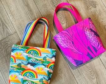 Mini Totes / Aloha Rainbow Bag / Ginger Flower