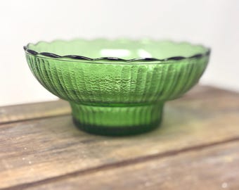 Bol de vidrio verde vintage de E.O. Brody Co.