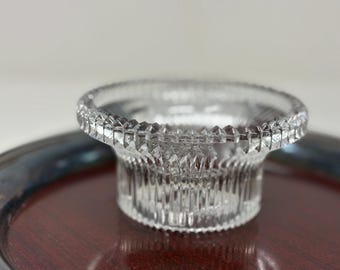 Vintage Indiana Glass Reflections Crystal Diamond Point Reversible Candle Holder
