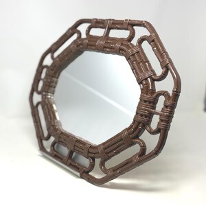 Vintage Octagonal Faux Bamboo Accent Mirror