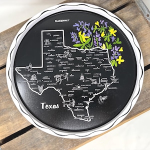 Vintage Texas Souvenir Map Tin Tray