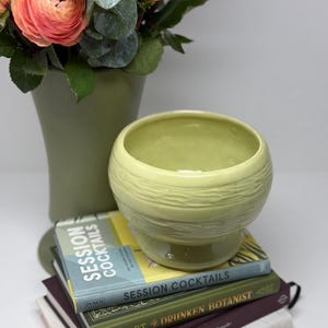 Vintage, MCM Pastel Green Indoor Planter, Pot from USA Pottery