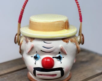 Vintage Sad Clown Ceramic Ice Bucket