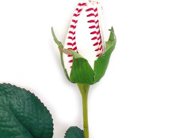 Baseball Rose | Baseball Flower | Baseball Roses | Full Grain Baseball Leather Rose