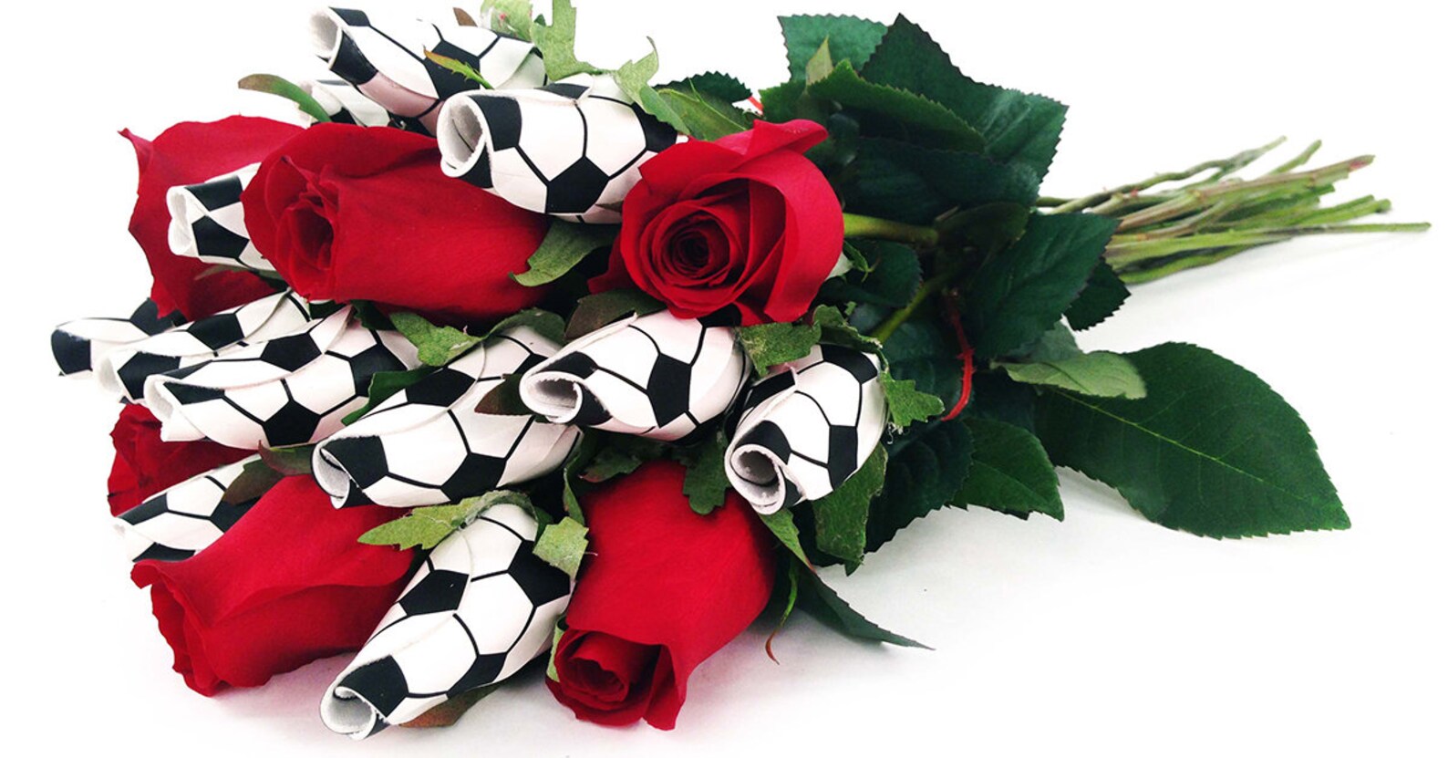 Soccer Rose Bouquet With Vase Soccer Valentine Soccer | Etsy