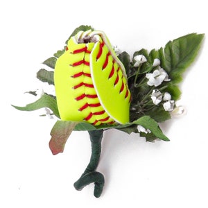 Softball Rose Boutonniere