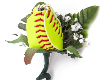 Softball Rose Boutonniere