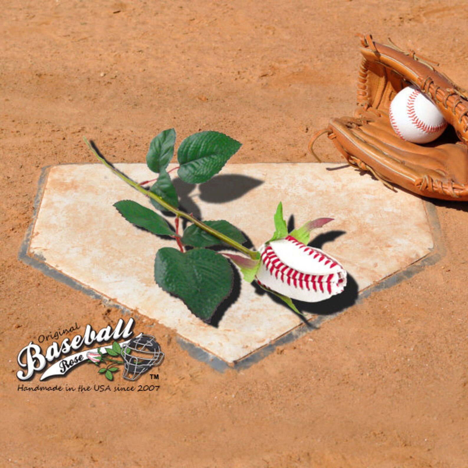 Personalized Baseball Rose Original Design Full Grain Etsy